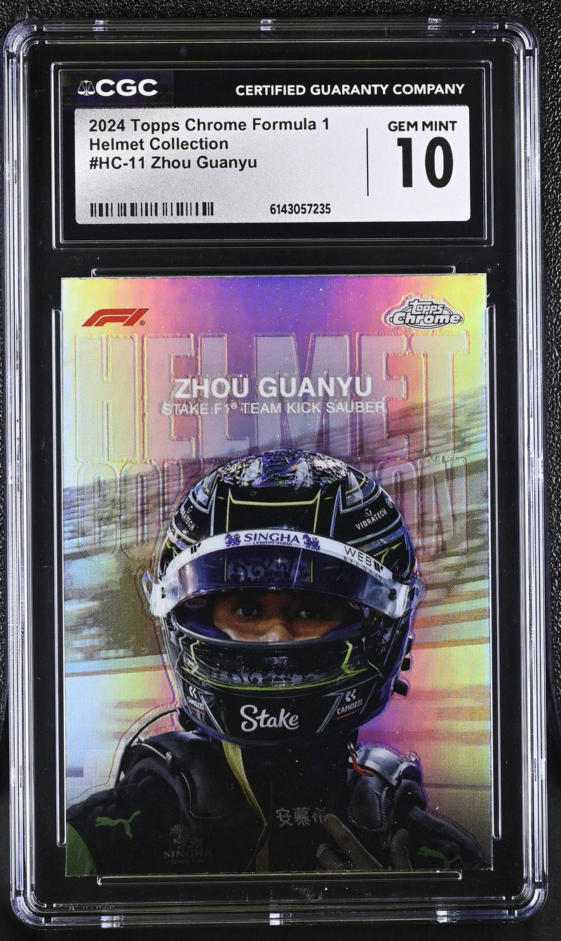 2024 Topps Chrome #HC-11 Zhou Guanyu Helmet Collection CGC 10