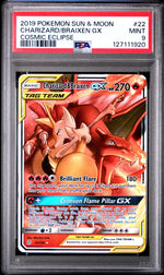 2019 Pokemon Sun and Moon Cosmic Eclipse Braixen Gx/Charizard #22 PSA 9