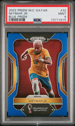 2022 Panini Prizm World Cup Blue Prizm Neymar Jr #32 /299 PSA 9
