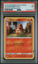 2019 Pokemon Sun and Moon Detective Pikachu Holo Charmander #4 PSA 1