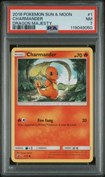 2018 Pokemon Sun and Moon Dragon Majesty Charmander #1 PSA 7