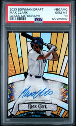 2023 Bowman Chrome Draft Glass Autographs Max Clark #BGAMC /99 PSA 10