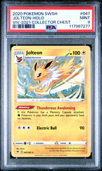 2020 Pokemon Sword & Shield Vivid Voltage 2021 Collector Chest Jolteon #47 PSA 9