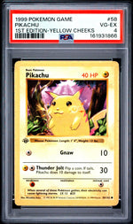 1999 Pokemon Base Yellow Cheeks 1st Edition Pikachu #58 PSA 4