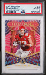 2024 Panini Illusions Abracadabra Pink Travis Kelce #19 PSA 8