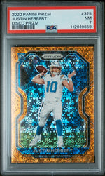 2020 Panini Prizm Disco Prizm Justin Herbert #325 PSA 7