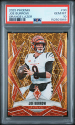 2025 Panini Phoenix Orange Lazer Joe Burrow #30 PSA 10