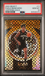 2022 Panini Select Certified Paolo Banchero #11 Gold /10 PSA 10