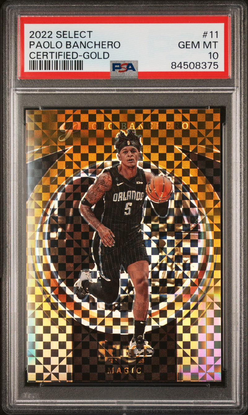 2022 Panini Select Certified Paolo Banchero #11 Gold /10 PSA 10