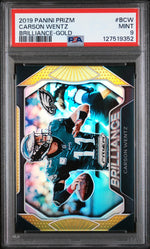 2019 Panini Prizm Brilliance Gold Prizm Carson Wentz #B-CW /10 PSA 9