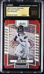 2023 Absolute #72 Chris Olave Red Squares /99 CGC 10
