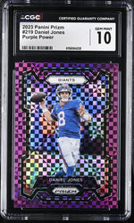 2023 Prizm #219 Daniel Jones Purple Power /49 CGC 10