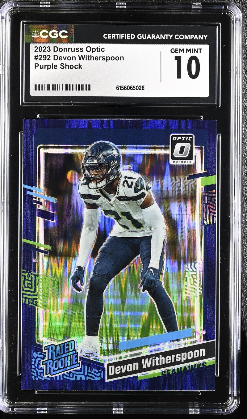 2023 Donruss Optic Devon Witherspoon #292 Purple Shock CGC 10