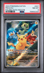2023 Pokemon Scarlet and Violet Paldea Evolved Elite Trainer Box Pikachu #027 PSA 8