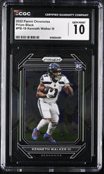 2022 Chronicles Prizm Black #PB-19 Kenneth Walker III Prizm Black CGC 10