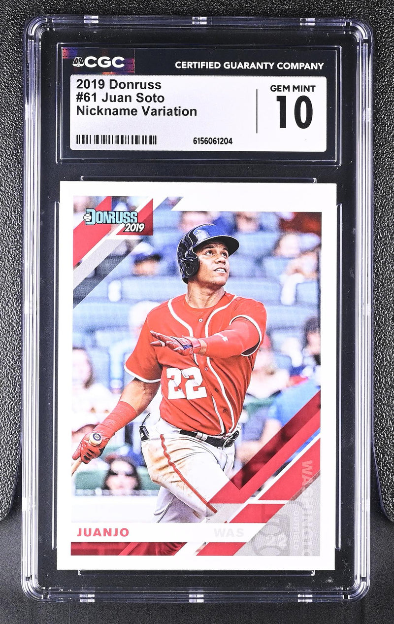 2019 Donruss Juan Soto #61 Nickname Variation CGC 10