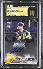 2018 Topps Chrome #RA-AUM Austin Meadows Rookie Autographs Auto CGC 10