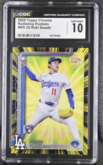 2025 Topps Chrome #RR-20 Roki Sasaki Radiating Rookies CGC 10