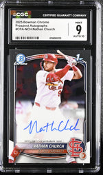 2025 Bowman Chrome #CPA-NCH Nathan Church Prospect Autographs Auto CGC 9