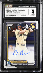 2024 Bowman #CPA-BB Blake Burke Chrome Prospect Autographs Auto CGC 9