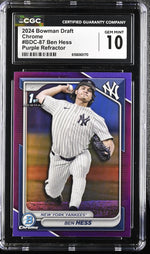 2024 Bowman Draft Chrome #BDC-87 Ben Hess Purple Refractor CGC 10