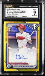 2024 Bowman Draft # Griffin Burkholder Chrome Prospect Autographs /75 Auto CGC 9