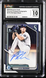 2024 Bowman # Ryan Sloan Bowman Draft Chrome Prospect Autographs Auto CGC 10