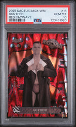 2025 Topps Chrome WWE Cactus Jack X Wrestlemania Red Raywave Gunther #15 PSA 10