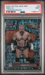 2025 Topps Chrome WWE Cactus Jack X Wrestlemania Laser Raywave Triple H #30 /20 PSA 9
