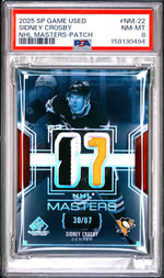 2025 Upper Deck SP Game Used NHL Masters Patch Sidney Crosby #NM-22 /87 PSA 8