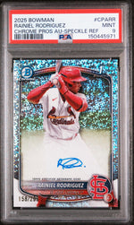 2025 Bowman Chrome Prospect Autograph Speckle Refractor Rainiel Rodriguez #CPA-RR /299 PSA 9
