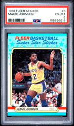 1988 Fleer Super Star Sticker Magic Johnson #6 PSA 6