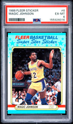 1988 Fleer Super Star Sticker Magic Johnson #6 PSA 6