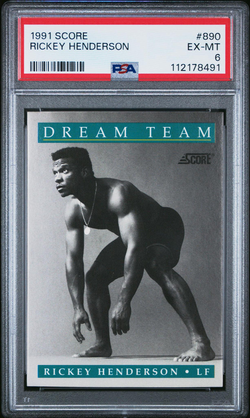 1991 Score Dream Team Rickey Henderson #890 PSA 6