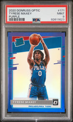 2020 Donruss Optic Rated Rookie Purple Tyrese Maxey #171 PSA 9
