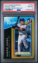 2017 Panini Donruss the Rookies Gold Press Proof Aaron Judge #TR8 /99 PSA 8
