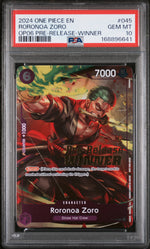 2024 One Piece Promo Wings of the Captain Prerelease Winner Roronoa Zoro #P045 PSA 10