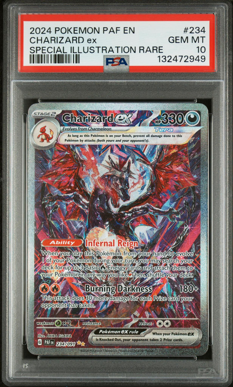 2024 Pokemon Scarlet and Violet Paldean Fates Special Illustration Rare Charizard Ex #234 PSA 10