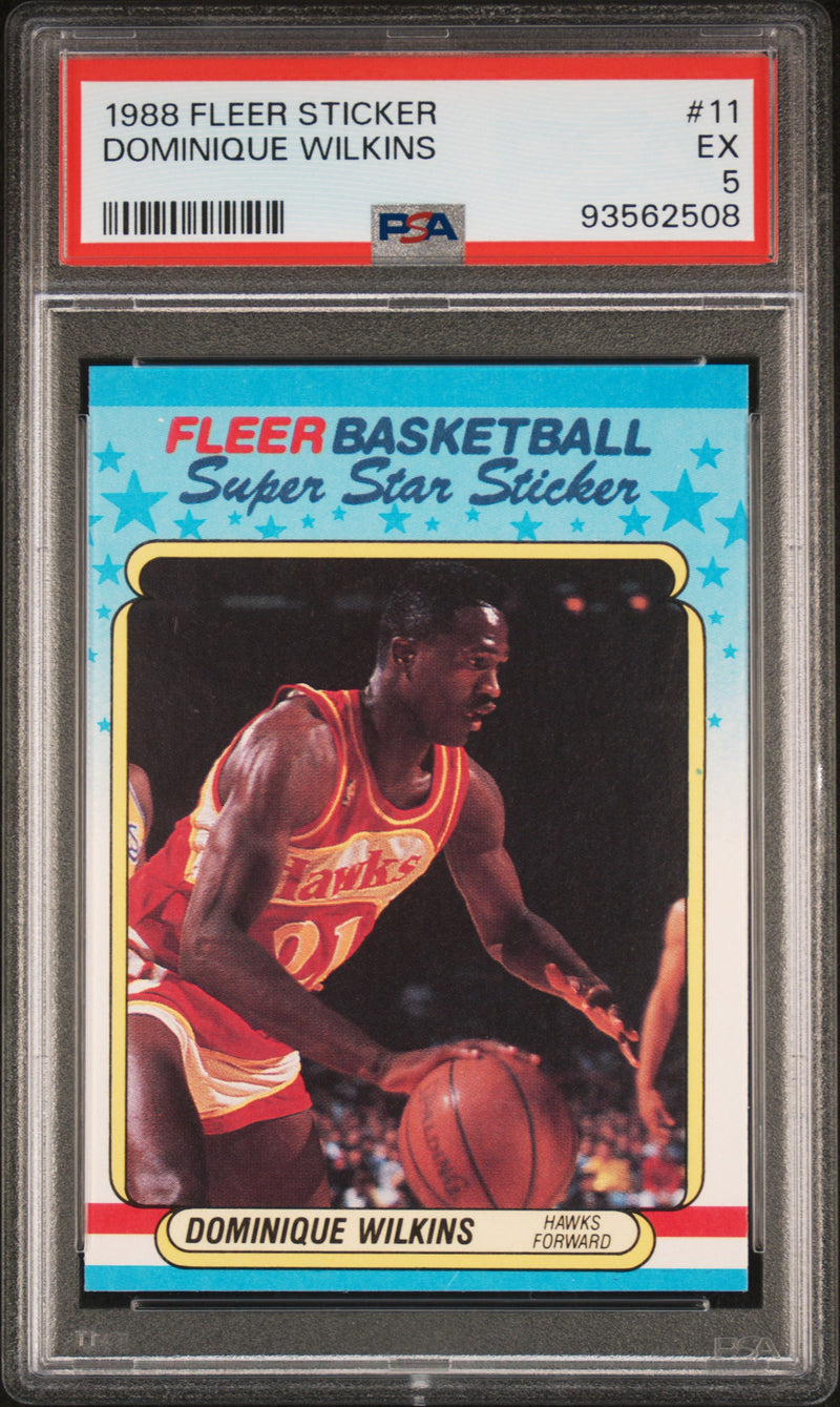 1988 Fleer Super Star Sticker Dominique Wilkins #11 PSA 5
