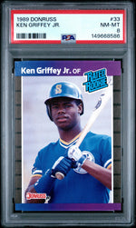 1989 Donruss Rated Rookie Ken Griffey Jr. #33 PSA 8