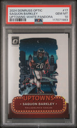 2024 Donruss Optic Uptowns White Pandora Saquon Barkley #17 /25 PSA 10