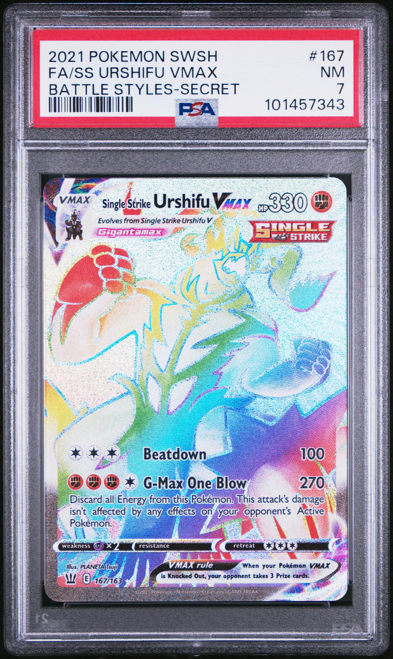 2021 Pokemon Sword and Shield Battle Styles Single Strike Urshifu Vmax #167 PSA 7