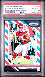 2018 Panini Prizm Red White and Blue Prizm Patrick Mahomes II #102 PSA 10