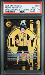 2025 One Piece X Bvb Collaboration Promo Match Day '25 Monkey D Luffy #ST13-003 PSA 10