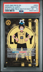 2025 One Piece X Bvb Collaboration Promo Match Day '25 Monkey D Luffy #ST13-003 PSA 10