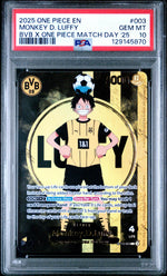 2025 One Piece X Bvb Collaboration Promo Match Day '25 Monkey D Luffy #ST13-003 PSA 10