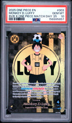 2025 One Piece X Bvb Collaboration Promo Match Day '25 Monkey D Luffy #ST13-003 PSA 10