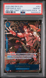 2025 Piece Card Game Promos Portgas D. Ace #OP07053 PSA 10