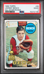 1969 Topps All Star Rookie Johnny Bench #95 PSA 2