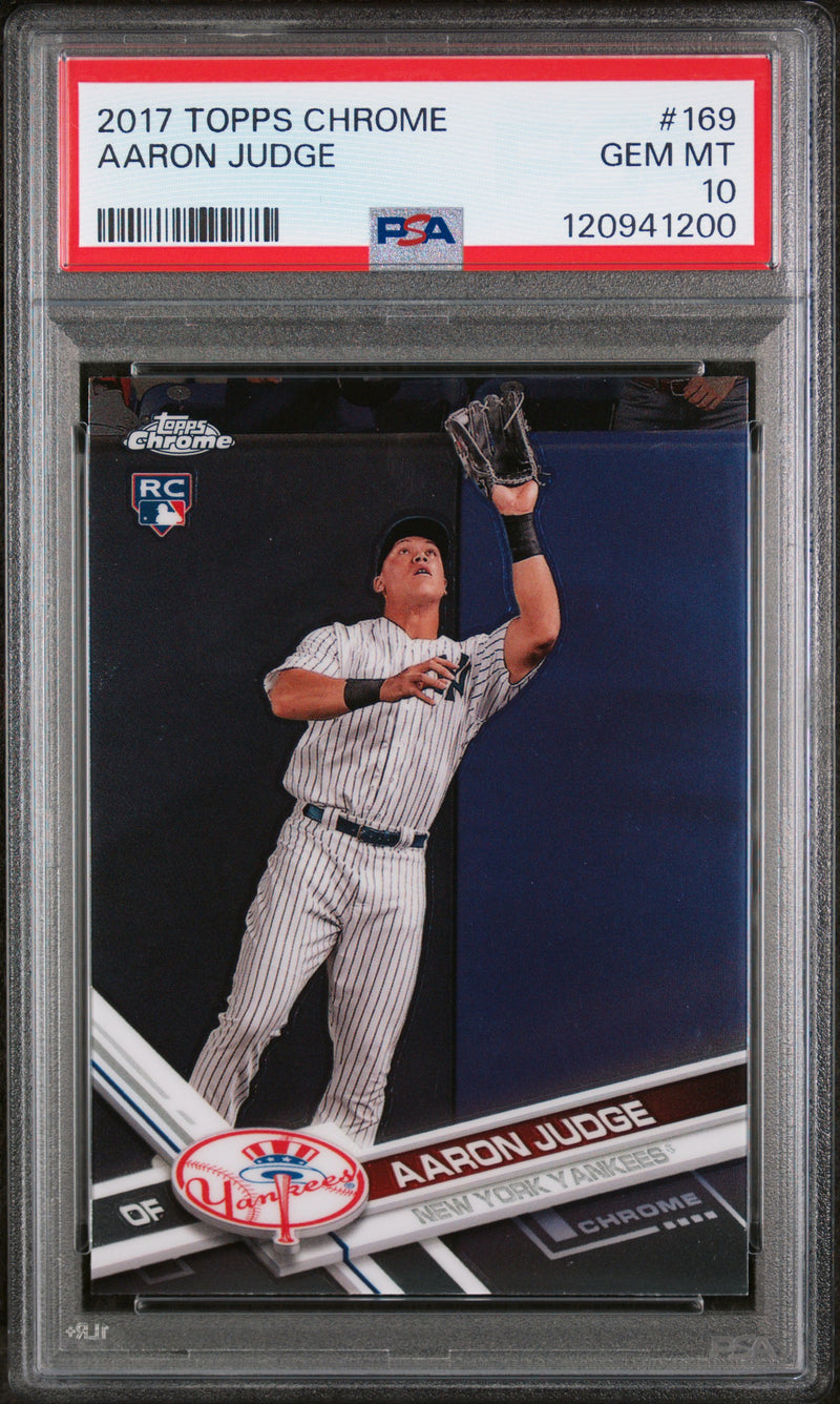 2017 Topps Chrome Catching Aaron Judge #169 PSA 10
